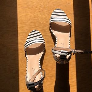 Black and White striped heels